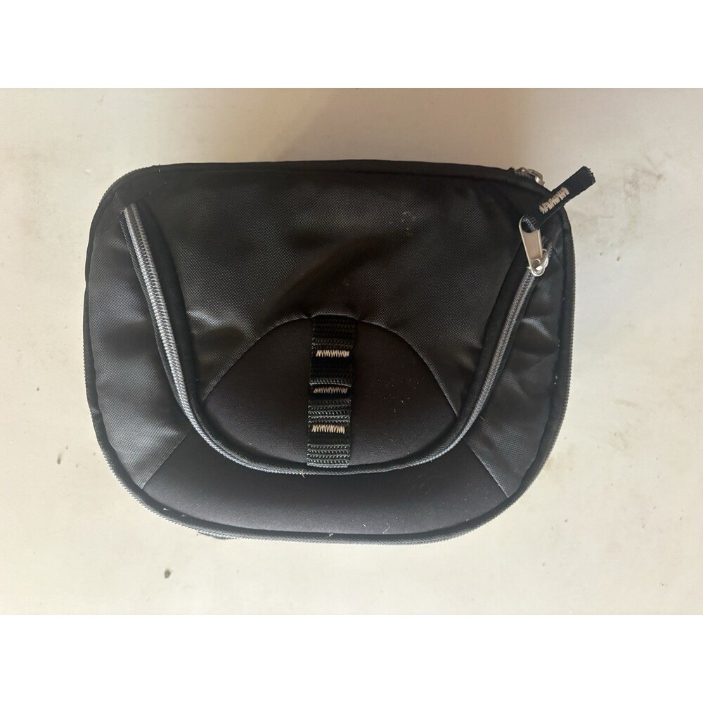 Small Insulated Lunch Bag – Black Zippered Cooler Pouch – Travel Food Tote